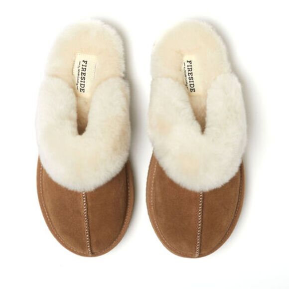Fireside by Dearfoams Women's Melton Genuine Shearling Platform Scuff Slipper - Picture 7 of 7
